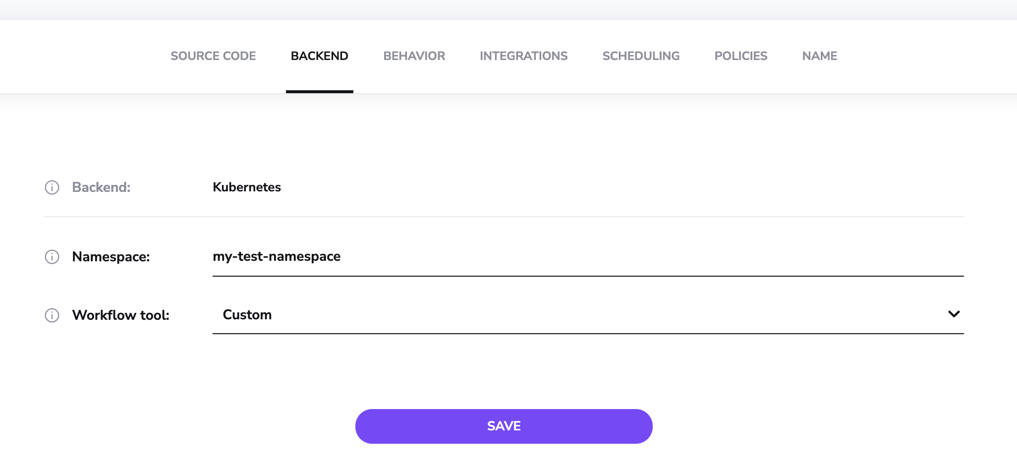 Workflow tool Stack setting - no version displayed