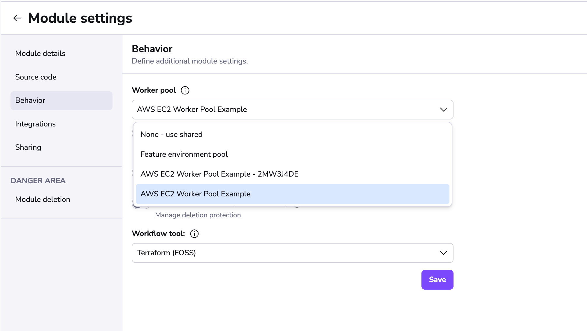 Example when setting up a new module